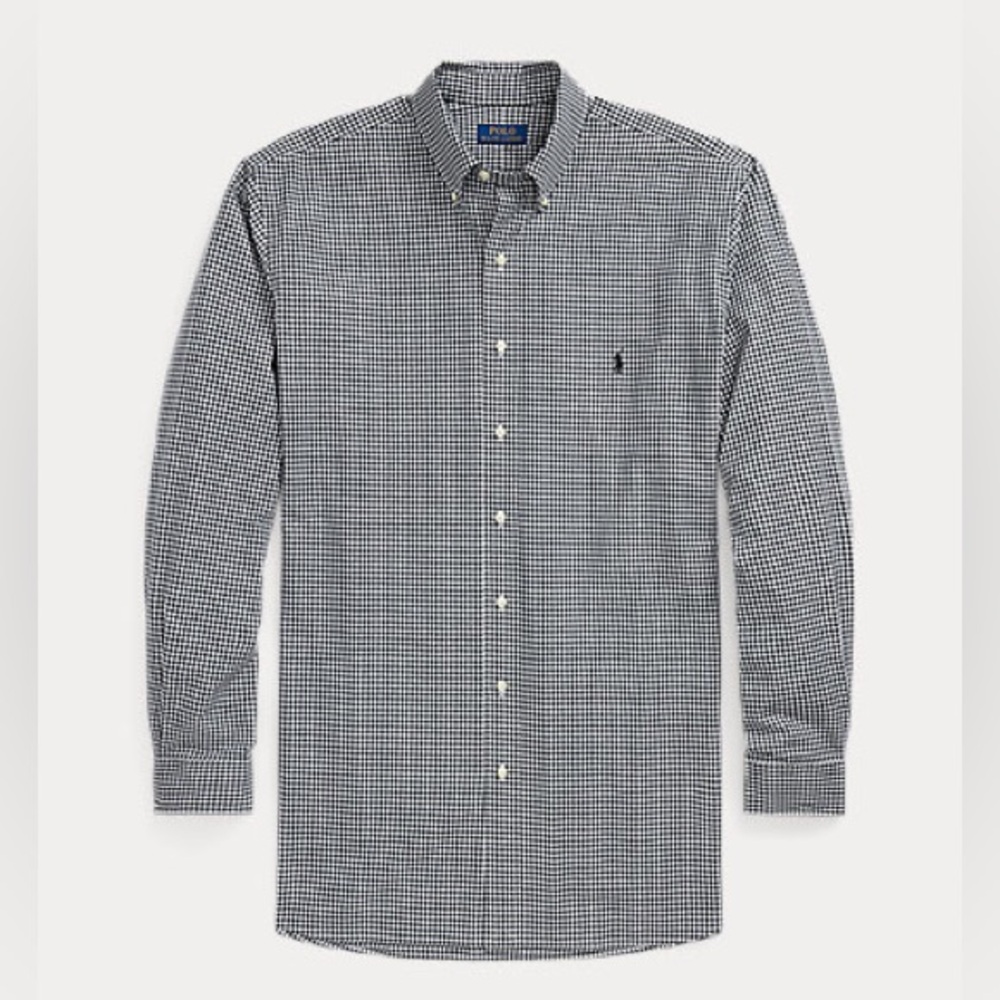 Polo Ralph Lauren button shit slim fit Gingham Stretch Poplin Shirt
